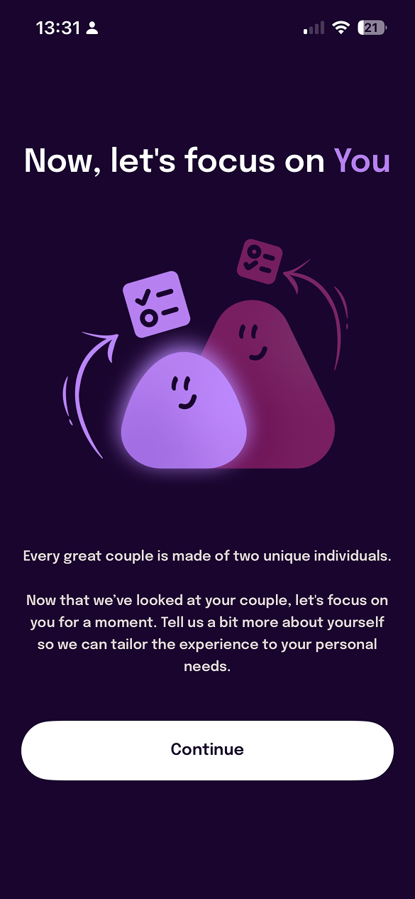Transition screen: Now, let's focus on you