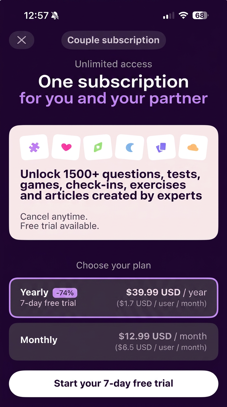 Paywall: One subscription for you and your partner
