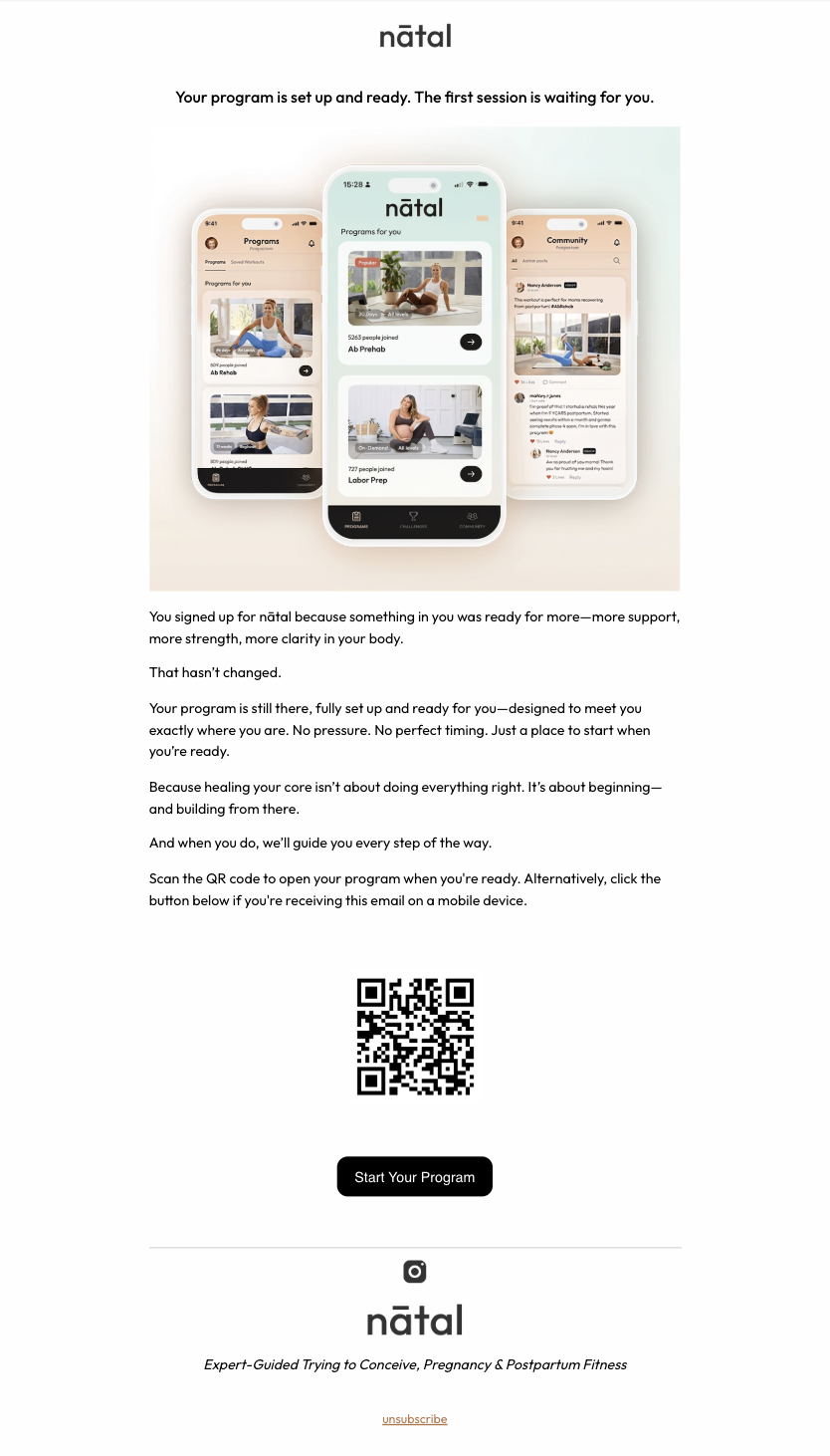 Winback email 2 for postpartum app